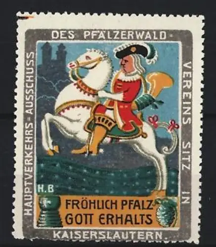 Reklamemarke Kaiserslautern, Hauptverkehrs-Ausschuss des Pfälzerwald-Vereins, Ritter auf Pferd