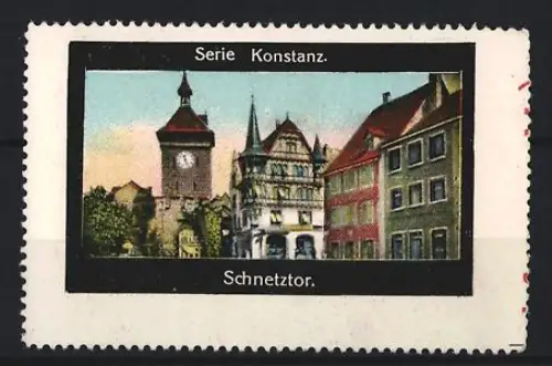 Reklamemarke Konstanz, Schnetztor, Stadtszene mit Turm