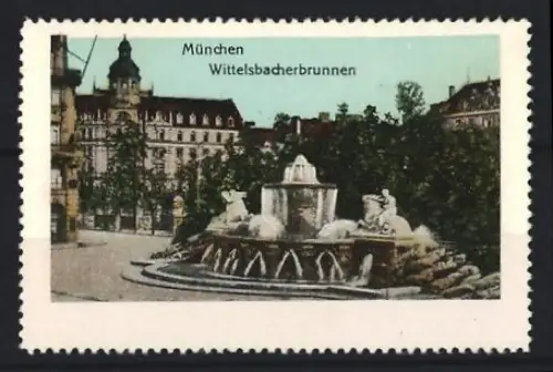 Reklamemarke München, Wittelsbacherbrunnen, Brunnenansicht