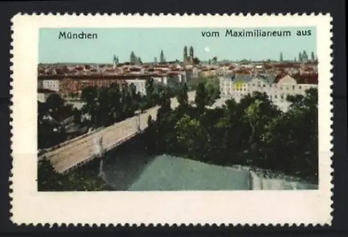 Reklamemarke München, Vom Maximilianeum aus, Ortsansicht