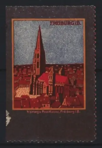 Reklamemarke Freiburg i.B., Münster, Ortsansicht