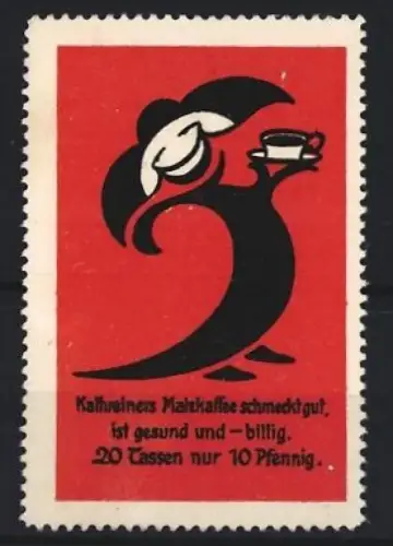 Reklamemarke Kathreiners Malzkaffee, Frau mit Tasse