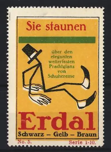 Reklamemarke Erdal, Schuhcreme, tanzende Figur