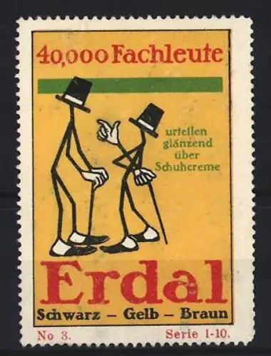 Reklamemarke Erdal, Schuhcreme, Tänzelnde Figuren