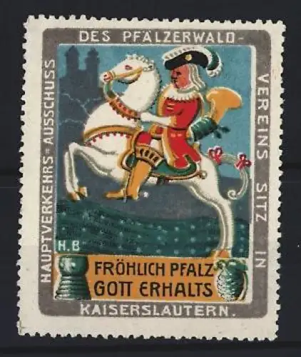 Reklamemarke Kaiserslautern, Hauptverkehrs-Ausschuss des Pfälzerwald-Vereins, Reiter auf Pferd