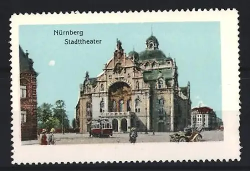 Reklamemarke Nürnberg, Stadttheater, Gebäudeansicht