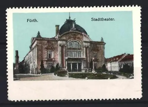 Reklamemarke Fürth, Stadttheater, Gebäudeansicht