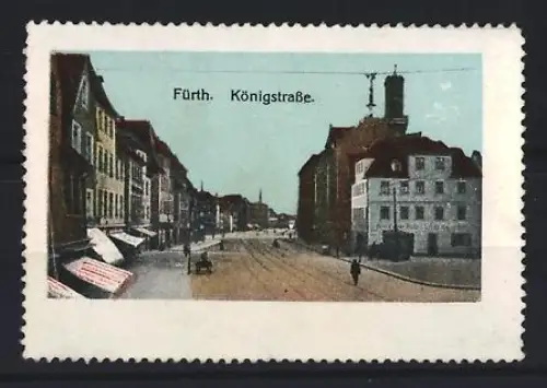 Reklamemarke Fürth, Königstrasse, Strassenszene