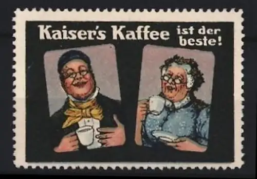 Reklamemarke Kaiser`s Kaffee, Fröhliche Kaffeetrinker