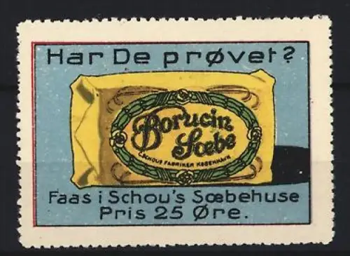 Reklamemarke Kopenhagen, Borucin Sæbe, Seifenverpackung