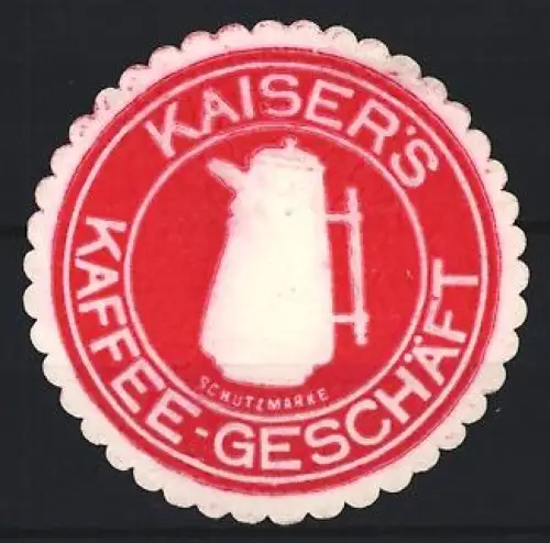 Reklamemarke Kaiser`s Kaffee-Geschäft, Kaffeekanne