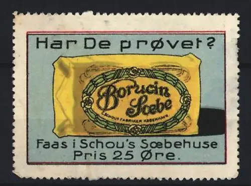 Reklamemarke Kopenhagen, Borups Sæbe, Seifenverpackung