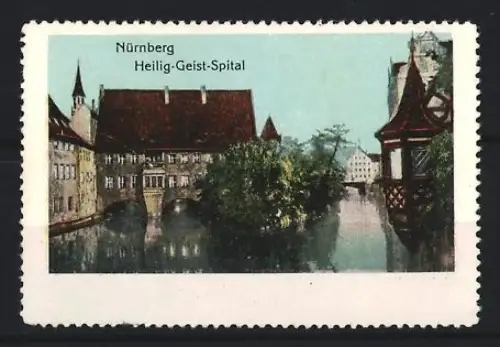 Reklamemarke Nürnberg, Heilig-Geist-Spital, historische Architekturansicht