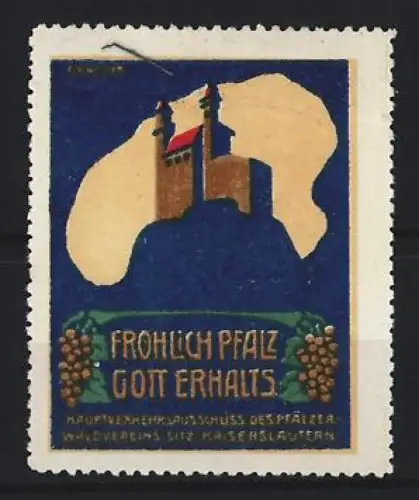 Reklamemarke Kaiserslautern, Hauptverkehrsausschuss des Pfälzer Waldvereins, Burgsilhouette