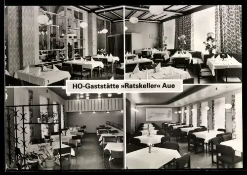 AK Aue, HO-Gaststätte Ratskeller, Gasträume und Café