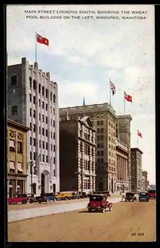 AK Winnipeg, Main Street looking south, showing the Wheat Pool Building on the left