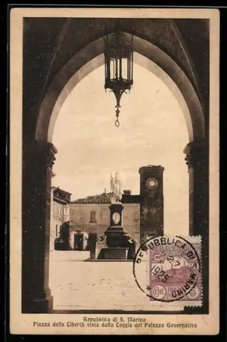 AK Repubblica di S. Marino, Piazza della Libertà vista dalla Loggia del Palazzo Governativo