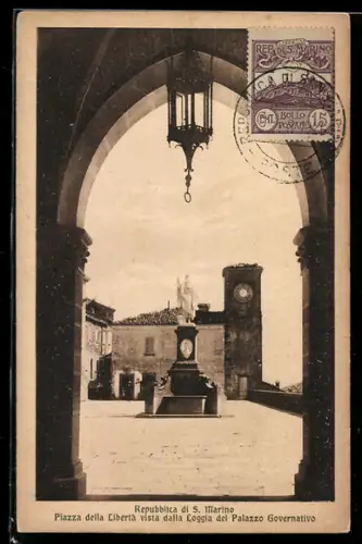 AK Repubblica di S. Marino, Piazza della Liberta vista dalla Loggia del Palazzo Governativo