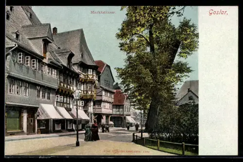 AK Goslar, Marktstrasse mit Geschäft