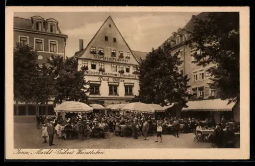 AK Jena, Markt, Wein- und Zigarrenhandlung Paul Göhre, Weinstuben