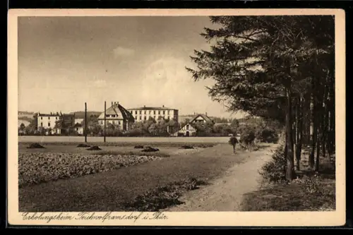 AK Teichwolframsdorf i. Thür., Erholungsheim vom Waldrand aus gesehen