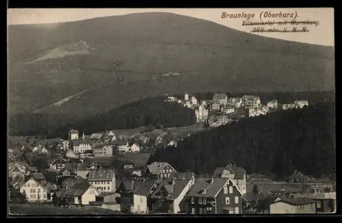 AK Braunlage /Oberharz, Villenviertel mit Wurmberg
