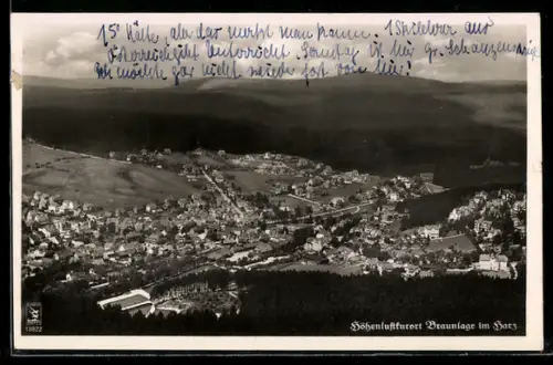 AK Braunlage im Harz, Gesamtansicht aus der Vogelschau