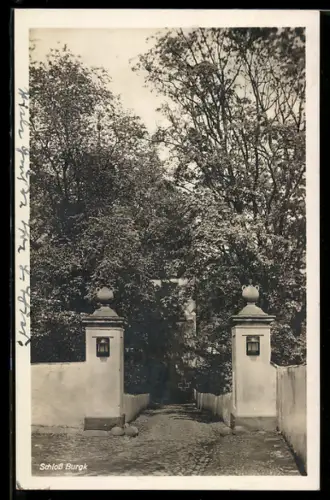 AK Burgk, Eingang zum Schloss Burgk
