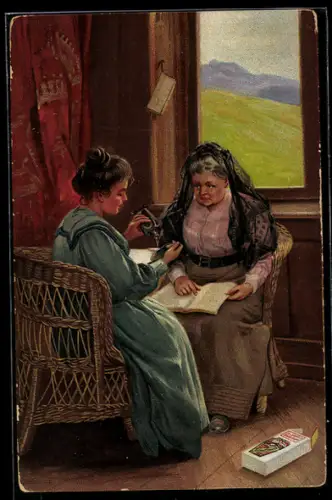 AK Dr. Hommel`s Haematogen, Fräulein gibt Greisin Medikament