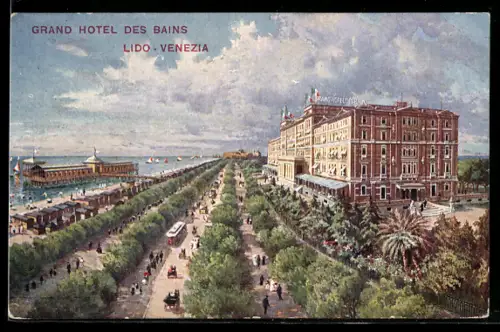 Künstler-AK Lido-Venezia, Grand Hotel des Bains