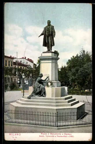 AK Milano, Piazza e Monumento a Cavour