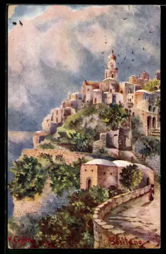 Künstler-AK Positano, Panorama