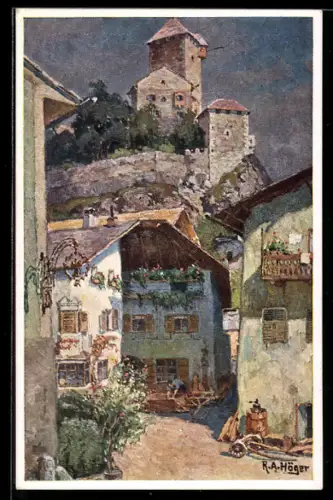 Künstler-AK Rudolf Alfred Höger: Chiusa, Castell Branzoll