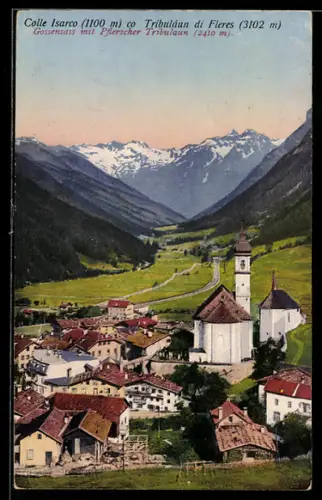 AK Gossensass, Ortsansicht mit Pflerscher Tribulaun