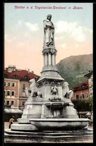 AK Bozen, Walter von der Vogelweide-Denkmal