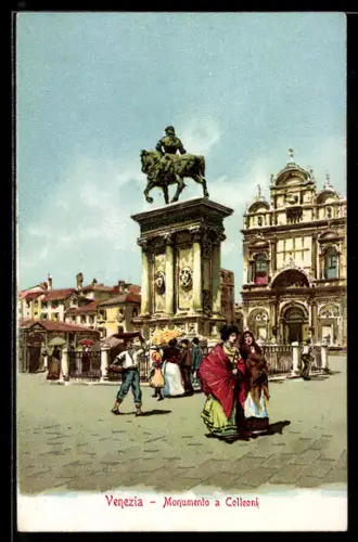 AK Venezia, Monumento a Colleoni, Denkmal
