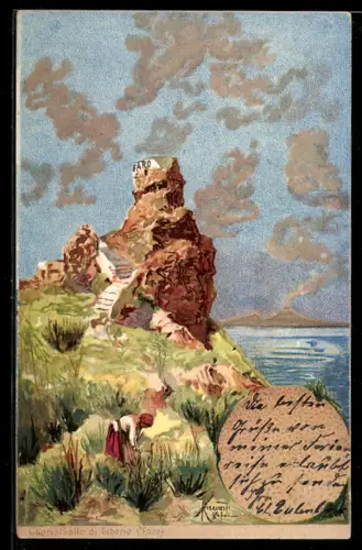 Künstler-AK Capri, Salto di Tiberio
