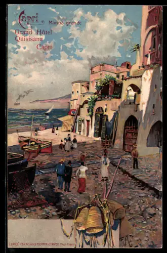 Künstler-AK Capri, Marina Grande