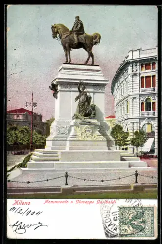 AK Milano, Monumento a Giuseppe Garibaldi
