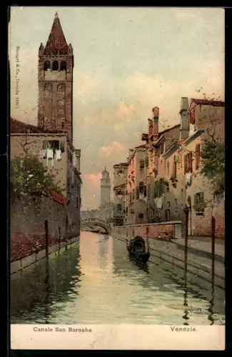 Künstler-AK Venezia, Canale San Barnaba