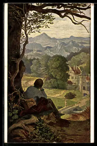 Künstler-AK Moritz von Schwind Nr. 2172, Auf der Wanderschaft