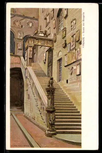 Lithographie Firenze, Scala del Bargello
