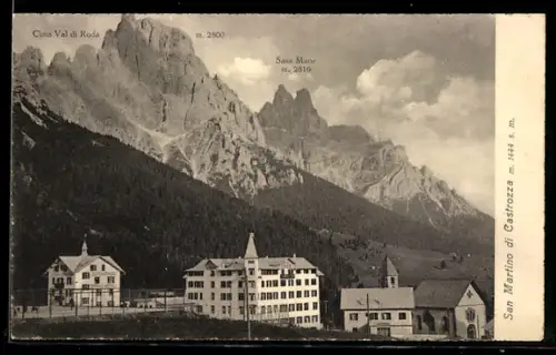AK San Martino di Castrozza, Veduta delle montagne Cima Val di Roda e Sass Maor