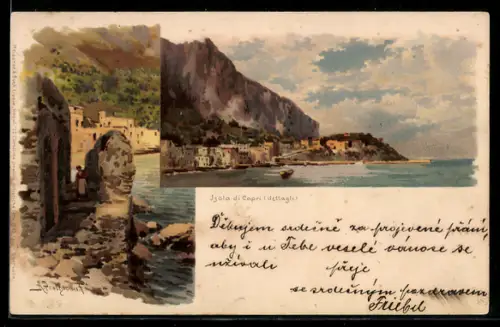 AK Isola di Capri, Dettagli pittoreschi della costa e del mare