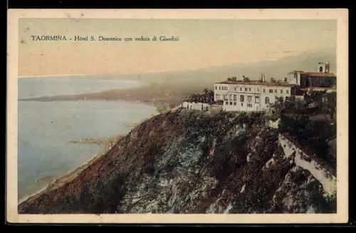 AK Taormina, Hotel S. Domenico con veduta di Giardini
