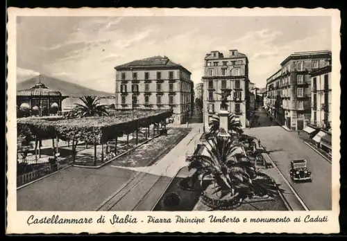 AK Castellammare di Stabia, Piazza Principe Umberto e monumento ai Caduti