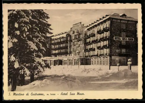 AK S. Martino di Castrozza, Hotel Sass Maor innevato in inverno