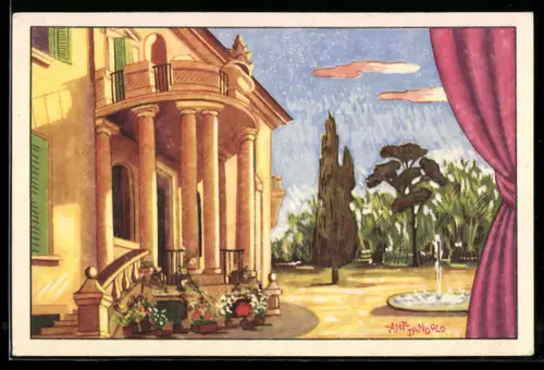 Künstler-AK Bologna, Ingresso della Casa di Riposo Artisti Drammatici Italiani