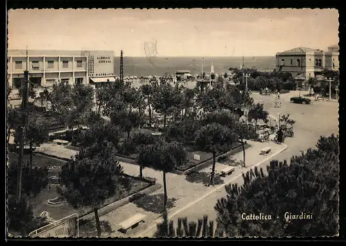 AK Cattolica, Giardini con vista sul mare e albergo Kursaal