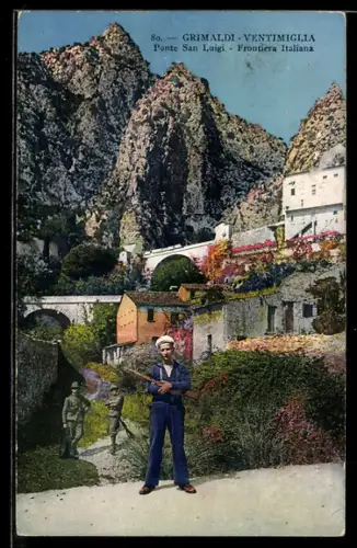 AK Grimaldi-Ventimiglia, Ponte San Luigi, Frontiera Italiana